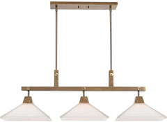 Uttermost Brookdale Aged Brass Industrial 3-Light Linear Chandelier