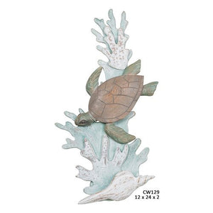 T.I. Design Turtle On Reef Facing Left Wall Art