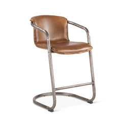 Home Trends Design Portofino Distressed Chestnut Leather Counter Stool