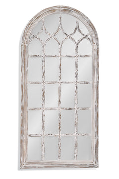 Bassett Mirror Traditional Distressed White Ingram Arched Floor Mirror