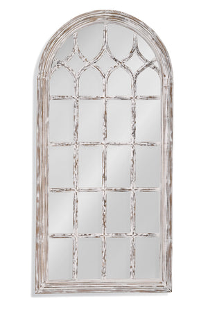 Bassett Mirror Traditional Distressed White Ingram Arched Floor Mirror