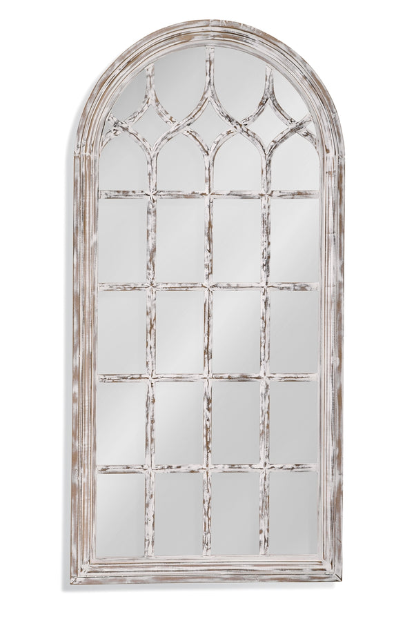 Bassett Mirror Traditional Distressed White Ingram Arched Floor Mirror