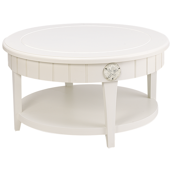 Madison Avenue Sicily Coastal White Round Cocktail Table