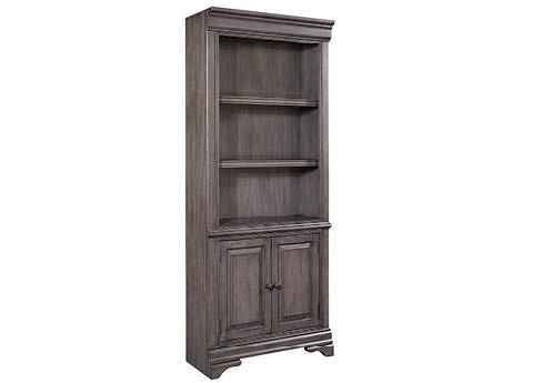 bookcase with doors.