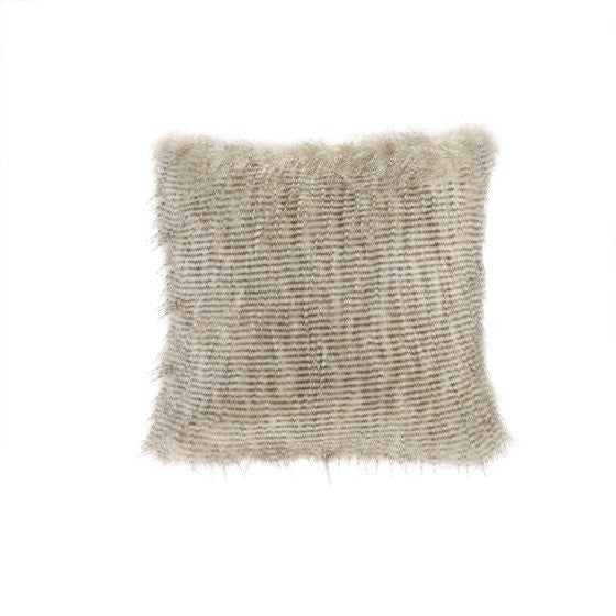 Olliix Madison Park Edina Natural Faux Fur Square Pillow