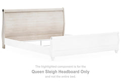 Willowton Pastoral Charm Queen Sleigh Headboard Whitewash