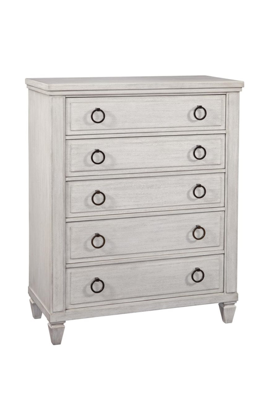 American Woodcrafters Salter Path Chest White Grain