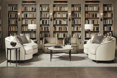 Bernhardt Barclay Antique Pewter Round Travertine Side Table