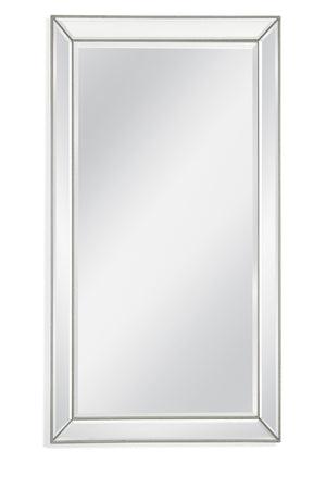 Bassett Mirror Glam White/Silver Ashley Floor Mirror