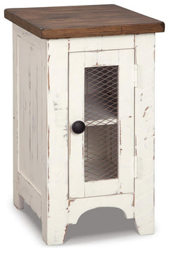 Wystfield Pastoral Charm 1-Door Chairside End Table White/Brown