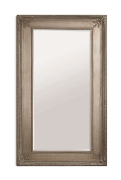 Bassett Mirror Traditional Antique Silver Prazzo Rectangular Beveled Floor Mirror