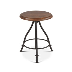 Home Trends Design Industrial Loft Acacia Wood Adjustable Bar Stool