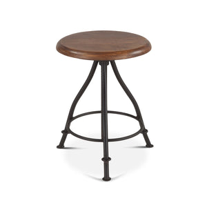 Home Trends Design Industrial Loft Acacia Wood Adjustable Bar Stool