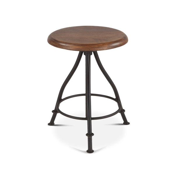 Home Trends Design Industrial Loft Acacia Wood Adjustable Bar Stool