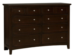 Vaughan-Bassett Bonanza Merlot Triple 8-Drawer Dresser
