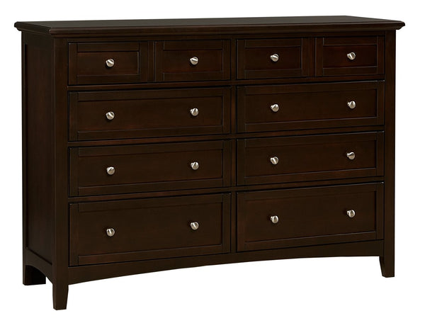 Vaughan-Bassett Bonanza Merlot Triple 8-Drawer Dresser