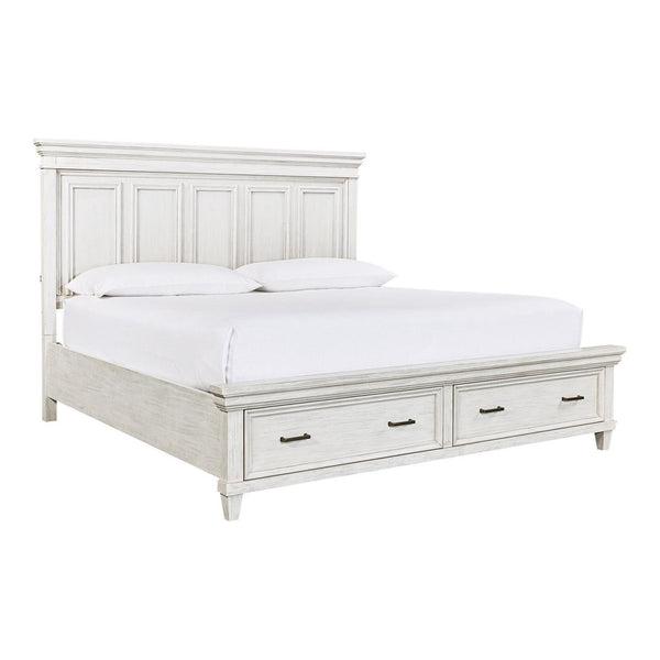 Aspenhome Caraway Aged Ivory King Panel Storage Bed