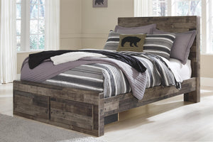 Derekson Full Panel Bed with 2-Drawers of Storage Multi Gray