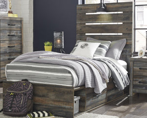 Drystan Twin Panel Bed with 4-Drawers of Storage & USB Multi