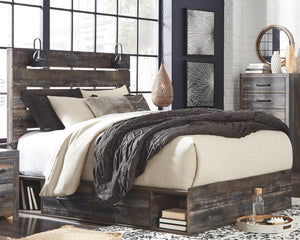 Drystan Queen Panel Bed with 4-Drawers of Storage & USB Multi