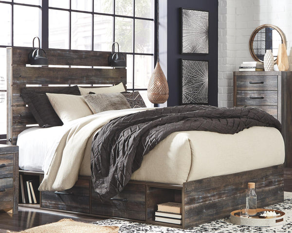 Drystan Queen Panel Bed with 4-Drawers of Storage & USB Multi