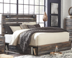 Drystan King Panel Bed with 2-Drawers of Storage & USB Multi
