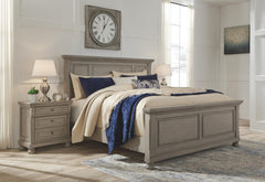 Lettner California King Panel Bed Light Gray
