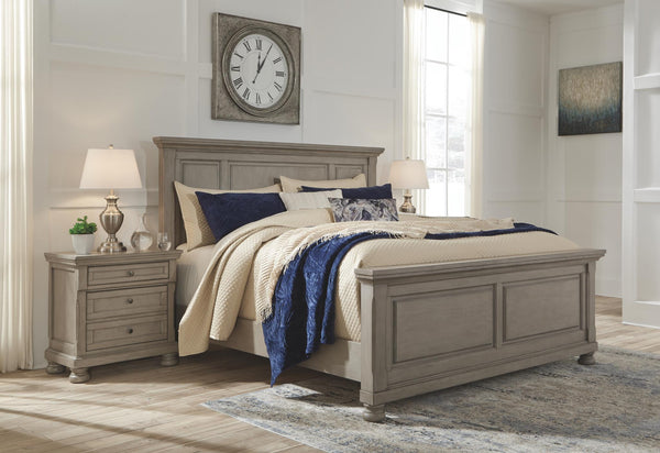Lettner California King Panel Bed Light Gray