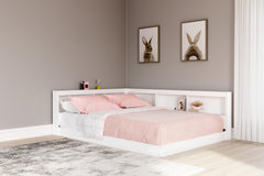 Piperton Full Bookcase Storage Bed with USB White