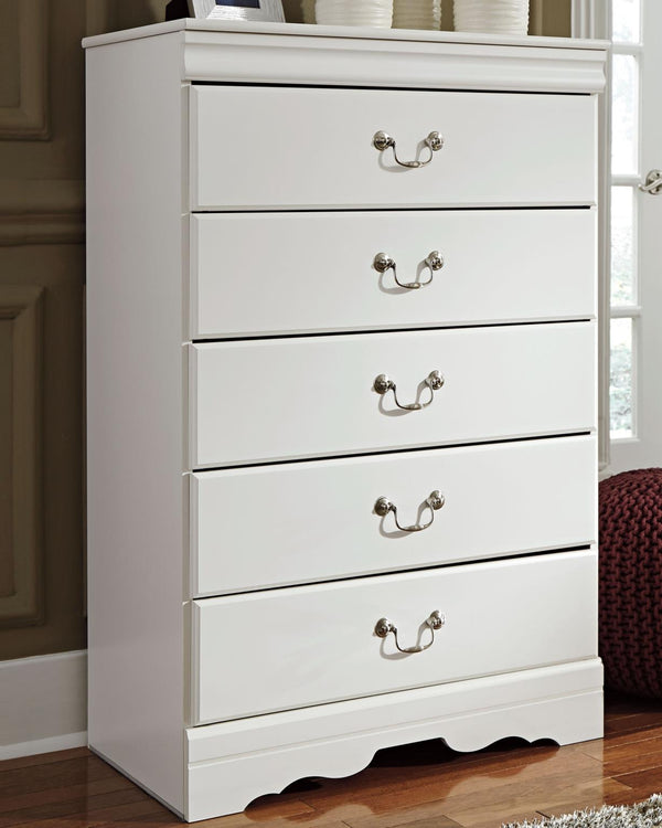 Anarasia 5-Drawer Chest White