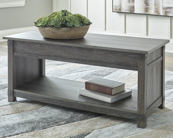 Freedan Lift-Top Coffee Table Grayish Brown