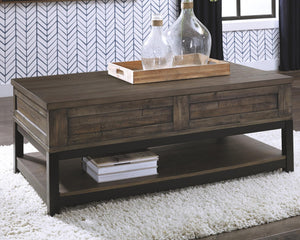 Johurst Castered Coffee Table with Lift Top Grayish Brown