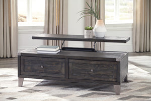 Todoe Urban Foundry 2-Drawer Coffee Table with Lift Top Dark Gray