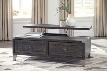 Todoe Urban Foundry 2-Drawer Coffee Table with Lift Top Dark Gray