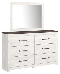 Gerridan 6-Drawer Dresser & Mirror White/Gray