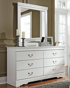 Anarasia 6-Drawer Dresser & Mirror White