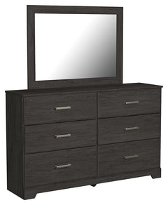 Belachime 6-Drawer Dresser & Mirror Charcoal