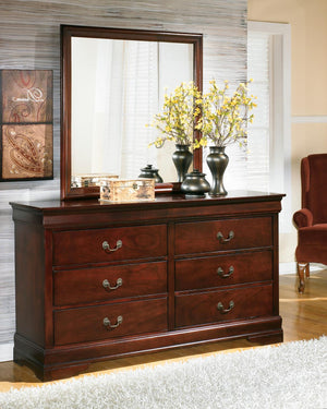 Alisdair 6-Drawer Dresser & Mirror Reddish Brown