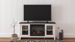Dorrinson 60-Inch TV Stand with Electric Fireplace Two-tone