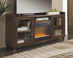 Starmore 70-Inch TV Stand with Electric Fireplace Brown