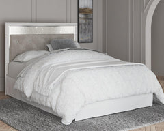 Altyra Queen Upholstered Button Tufted Panel Headboard White