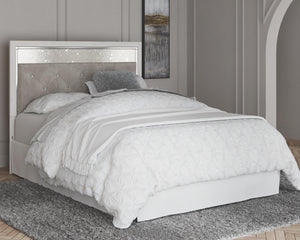 Altyra Queen Upholstered Button Tufted Panel Headboard White