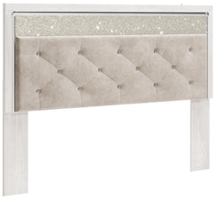 Altyra King/California King Upholstered Tufted Panel Headboard White