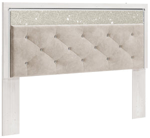 Altyra King/California King Upholstered Tufted Panel Headboard White