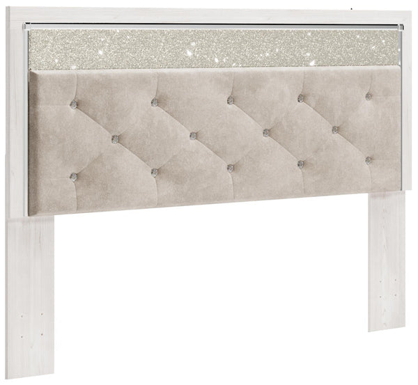 Altyra King/California King Upholstered Tufted Panel Headboard White