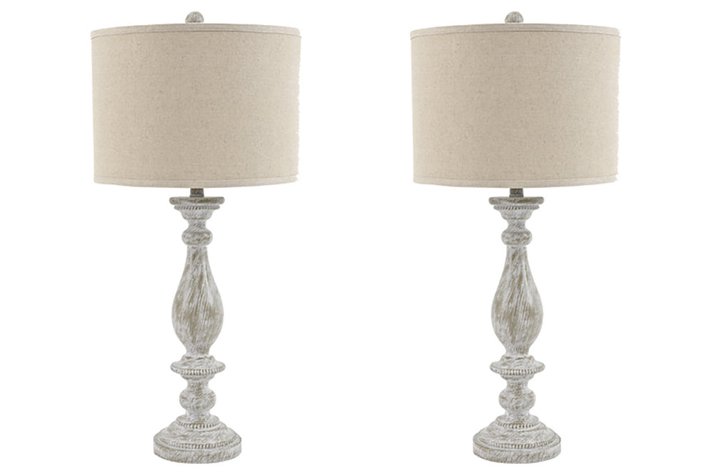 Ashley Bernadette Whitewash Table Lamp Set of 2