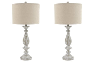 Ashley Bernadette Whitewash Table Lamp Set of 2