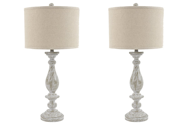 Ashley Bernadette Whitewash Table Lamp Set of 2