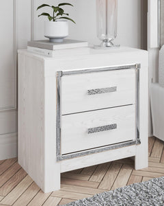 Altyra 2-Drawer Nightstand with USB & Wireless Charger White