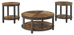 Roybeck Urban Foundry 3-Piece Occasional Table Set Light Brown/Bronze